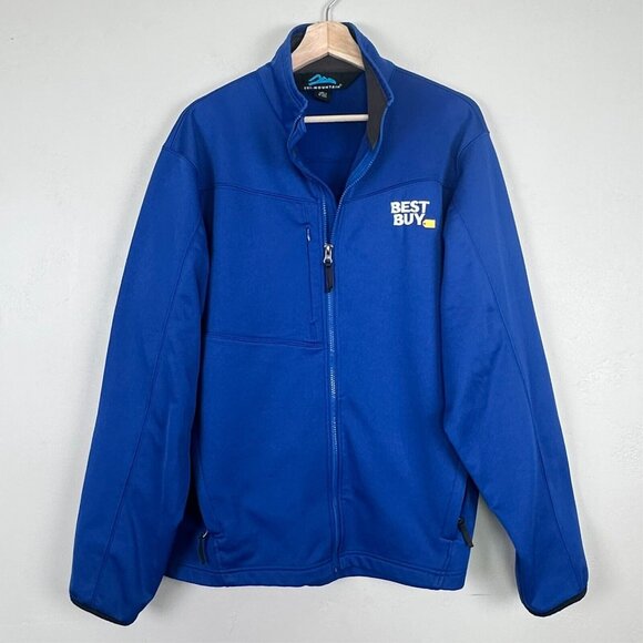 Best Buy Employee Uniform Full Zip Blue Jacket Coat Mens XL Tri-Mountain Fleece - Picture 2 of 13